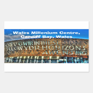 Cardiff Bay Wales Millennium Centre, Verenigd Koni Rechthoekige Sticker
