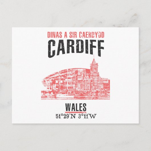 Cardiff Briefkaart (Voorkant)