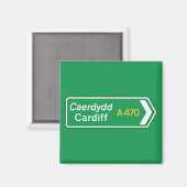 Cardiff, Britse verkeersbord Magneet (Voorkant / Achterkant)