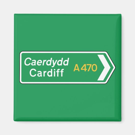 Cardiff, Britse verkeersbord Magneet (Voorkant)