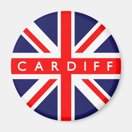 Cardiff Britse vlag Magneet (Voorkant)