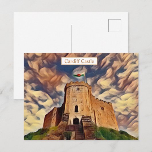 Cardiff Castle Colorful Digital Art Briefkaart (Voorkant / Achterkant)