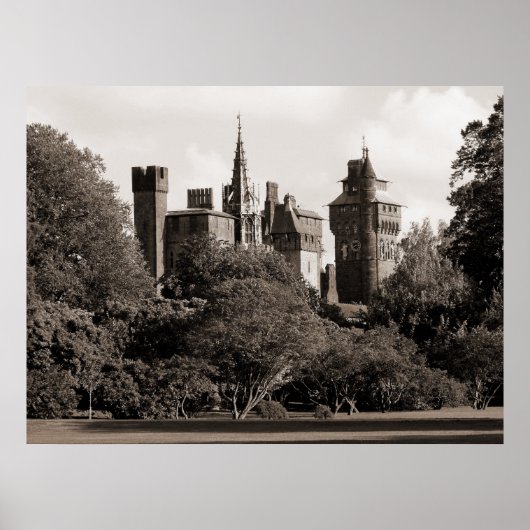 Cardiff Castle II - Sepia Poster (Voorkant)
