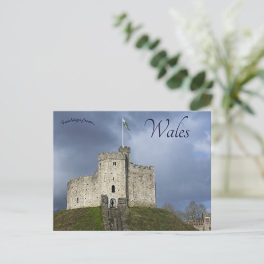Cardiff Castle in Cardiff Wales Briefkaart (Staand voorkant)