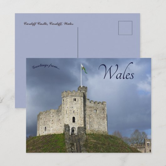 Cardiff Castle in Cardiff Wales Briefkaart (Voorkant / Achterkant)