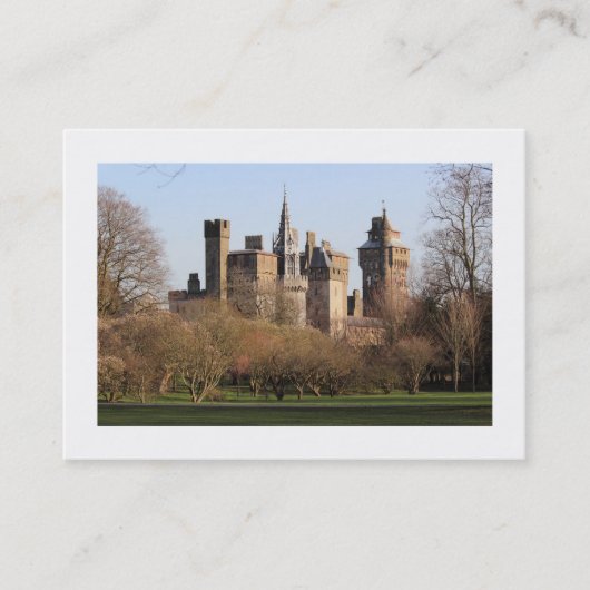 Cardiff Castle in Early Spring (grens) Visitekaartje (Voorkant)