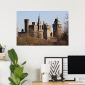 Cardiff Castle in the Early Spring Sunlight Poster (Thuiskantoor)