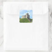 Cardiff Castle Keep Vierkante Sticker (Tas)