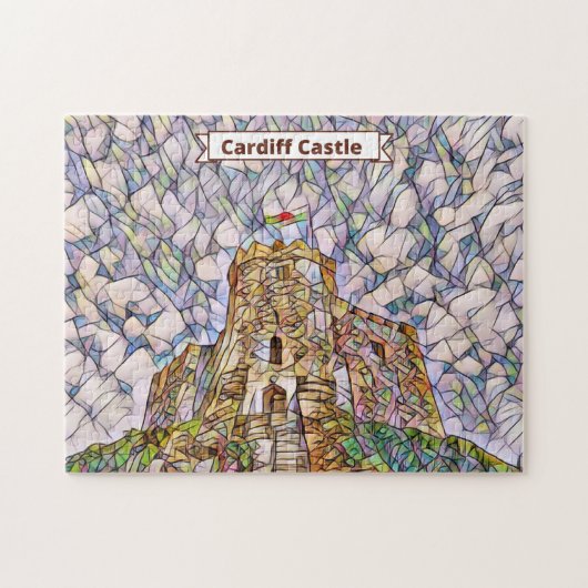 Cardiff Castle Mosaic Afbeelding, Wales, UK Puzzle Legpuzzel (Horizontaal)