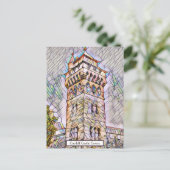 Cardiff Castle Tower Abstracte digitale kunst Briefkaart (Staand voorkant)