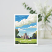 Cardiff Castle Wales vintage reizen Briefkaart (Staand voorkant)