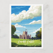 Cardiff Castle Wales vintage reizen Briefkaart (Voorkant)