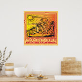 CARDIFF DOOR HET ZEE ENCINITAS CALIFORNIA SURFING POSTER (Keuken)