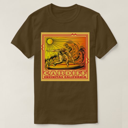 CARDIFF DOOR HET ZEE ENCINITAS CALIFORNIA SURFING T-SHIRT (Design voorkant)