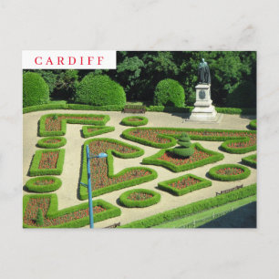 Cardiff Friary Gardens zicht op ansichtkaart Briefkaart