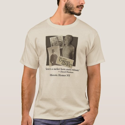 Cardiff Giant w/David Hannum Quote Long Slaper T-s T-shirt (Voorkant)
