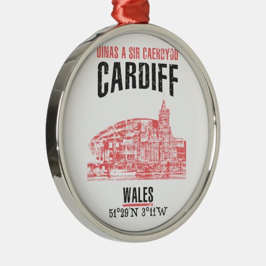 Cardiff Metalen Ornament (Rechts)