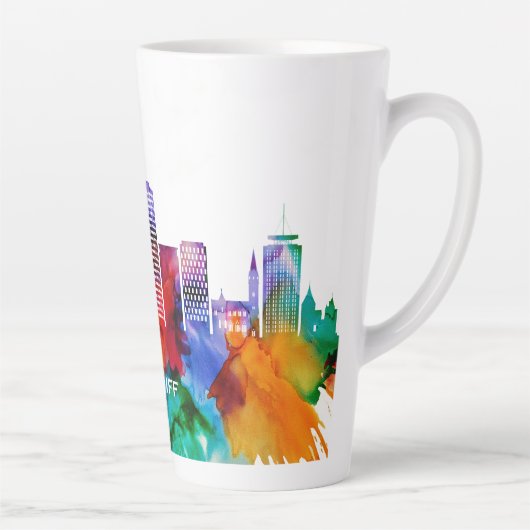 Cardiff Skyline Latte Mok (Rechts)