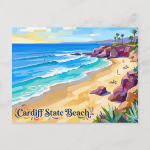 Cardiff State Beach Californië Briefkaart