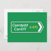 Cardiff, UK Road Sign Briefkaart (Voorkant / Achterkant)
