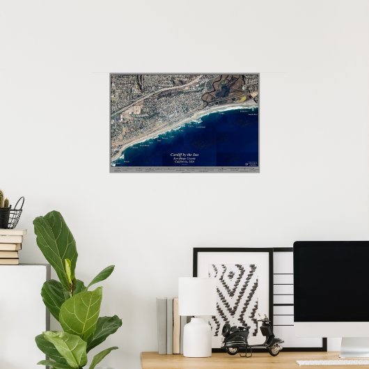 Cardiff van het Zee, Californië-poster Poster (Thuiskantoor)