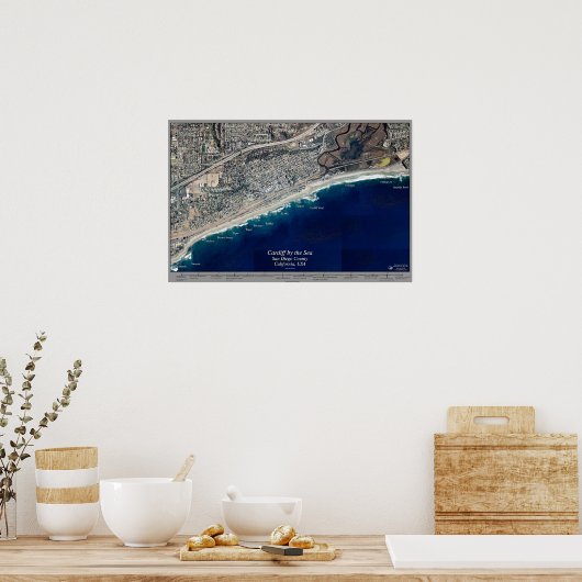 Cardiff van het Zee, Californië-poster Poster (Keuken)