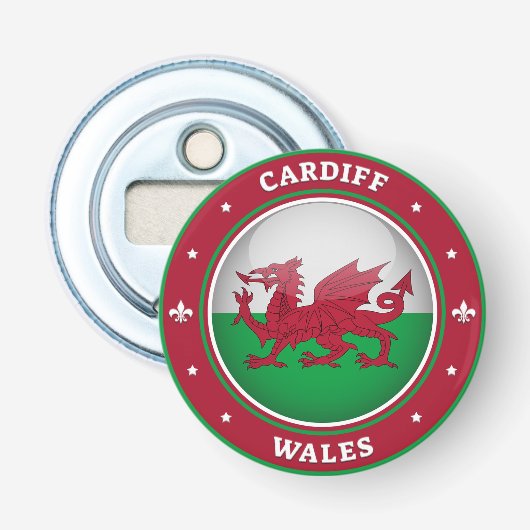 Cardiff Wales Button Flesopener (Voorkant)