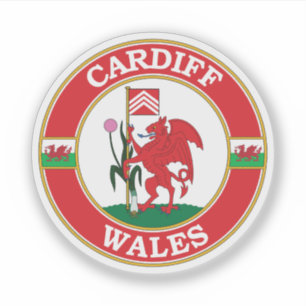 Cardiff Wales Circle Embleem Sticker