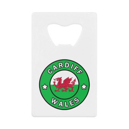 Cardiff Wales Creditkaart Flessenopener (Voorkant)