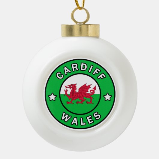 Cardiff Wales Keramische Bal Ornament (Voorkant)