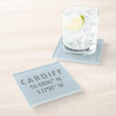 Cardiff Wales Latitude & Longitude Glazen Onderzetter (Schuin)