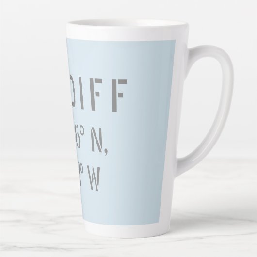 Cardiff Wales Latitude & Longitude Latte Mok (Rechts)