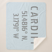 Cardiff Wales Latitude & Longitude Sherpa Deken (Voorkant)