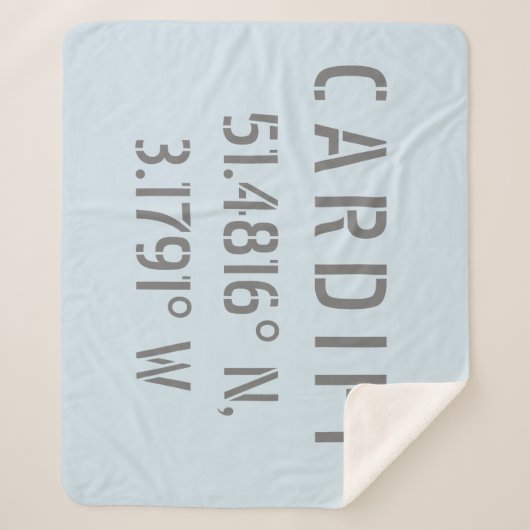 Cardiff Wales Latitude & Longitude Sherpa Deken (Voorkant)