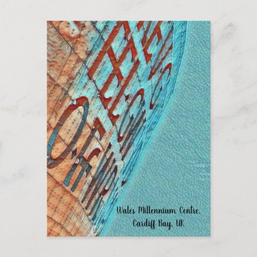 Cardiff Wales Millennium Centre Celtic Text Party Briefkaart (Voorkant)