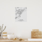 Cardiff Wales Personalized City Map Poster (Keuken)