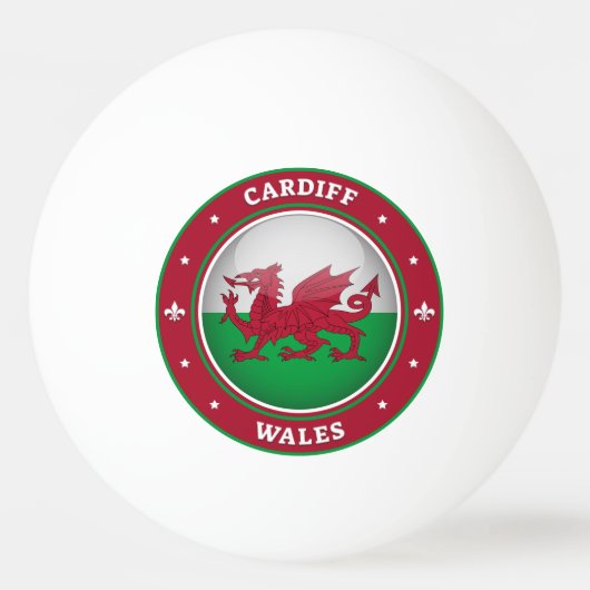 Cardiff Wales Pingpongbal (Voorkant)