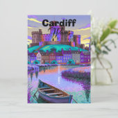 Cardiff Wales Reisposter, Cardiff Stad Muurkunst Kaart (Staand voorkant)