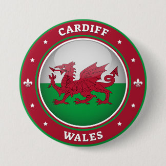 Cardiff Wales Ronde Button 7,6 Cm