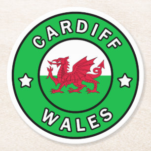 Cardiff Wales Ronde Kartonnen Onderzetter