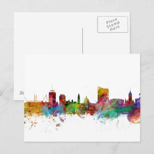 Cardiff Wales Skyline Briefkaart (Voorkant / Achterkant)