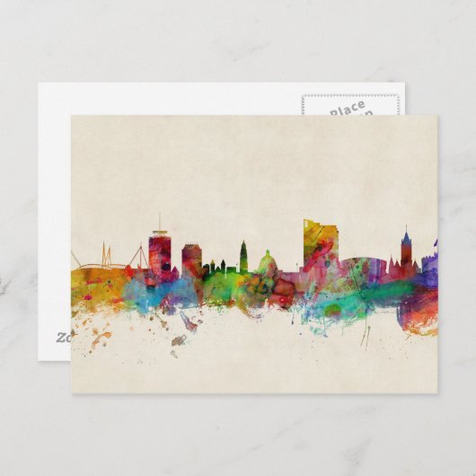Cardiff Wales Skyline Briefkaart (Voorkant / Achterkant)