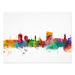 Cardiff Wales Skyline Foto Afdruk