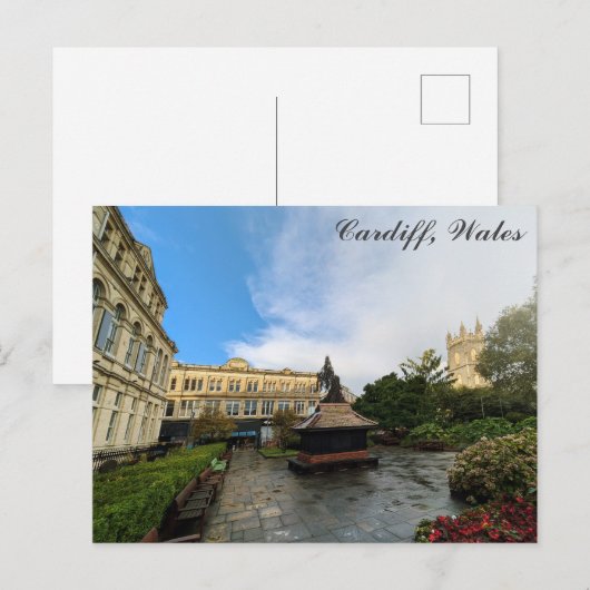 Cardiff Wales St Johns Gardens Welsh Reizen Briefkaart (Voorkant / Achterkant)
