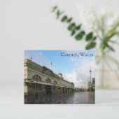 Cardiff Wales Treinstation Welsh Reisfoto Briefkaart (Staand voorkant)