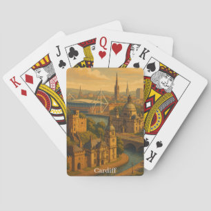  Cardiff Wales UK Retro Art Pokerkaarten