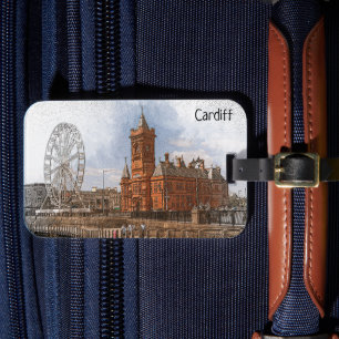 Cardiff Wales Verenigd Koninkrijk Vintage Travel Bagagelabel
