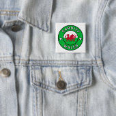 Cardiff Wales Vierkante Button 5,1 Cm (In situ)