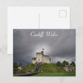Cardiff Wales Welsh Castle Reizen Briefkaart (Voorkant / Achterkant)