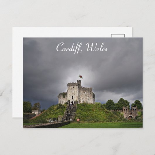 Cardiff Wales Welsh Castle Reizen Briefkaart (Voorkant / Achterkant)